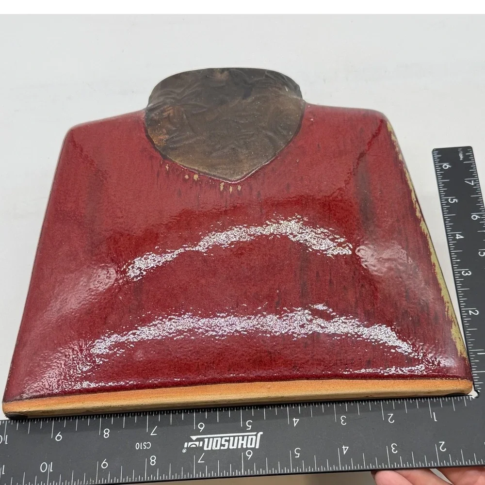 Formalities Baum bros Red‎ Glazed Ceramic Planter Pot Vase heavy potery decor